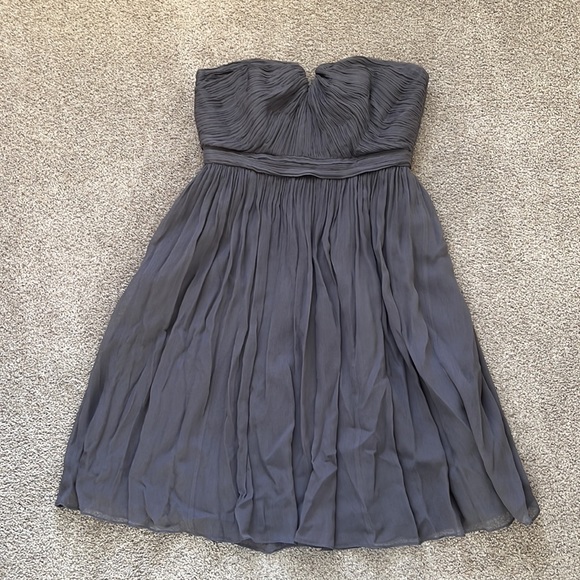 J. Crew Dresses & Skirts - J. Crew strapless chiffon gray dress size 2